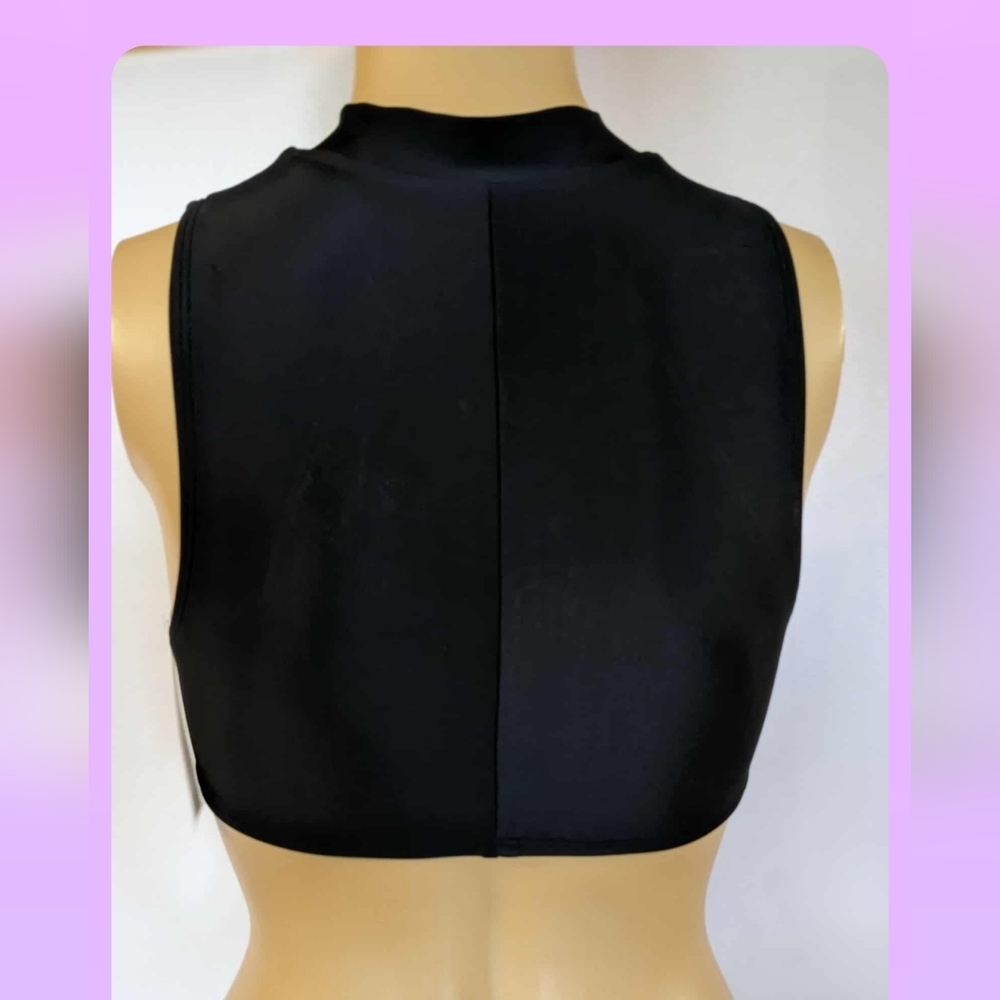 Wild Fable Black Zip-Up Bathing Suit Swim Suit Top Size XS (0-2) - Picture 4 of 6